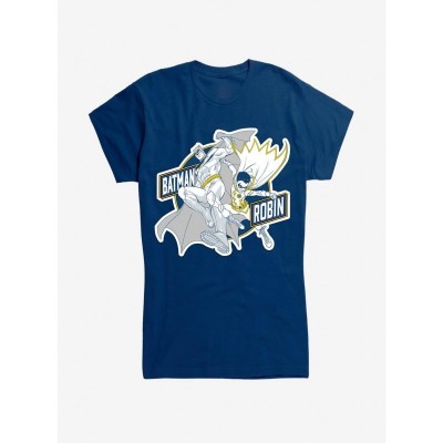 Batman and Robin Blue Yellow Girls T-Shirt by DC Comics