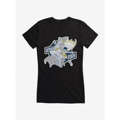 Batman and Robin Blue Yellow Girls T-Shirt by DC Comics