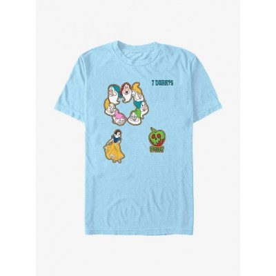 Disney Blue Snow White Sticker T-Shirt for Men