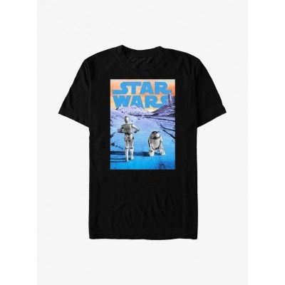 Star Wars C-3PO & R2-D2 Droid Walk T-Shirt - Black Men's