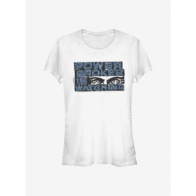 Marvel Girls Power Broker Eyes T-Shirt - The Falcon And The Winter Soldier - White