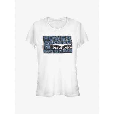 Marvel Girls Power Broker Eyes T-Shirt - The Falcon And The Winter Soldier - White