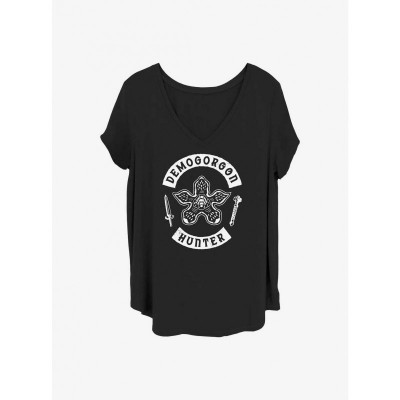 Stranger Things Demogorgon Plus Size T-Shirt for Girls - Black