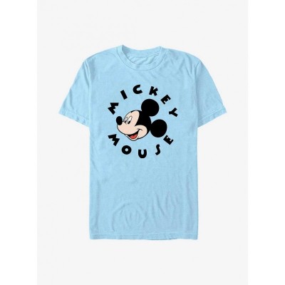 Disney Smiling Mickey Mouse Lightweight T-Shirt - Blue for Men