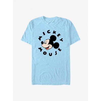 Disney Smiling Mickey Mouse Lightweight T-Shirt - Blue for Men
