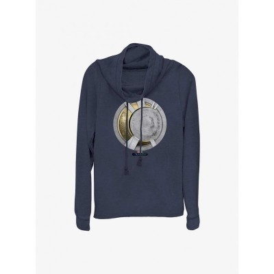 Marvel Moon Knight Blue Cowl Neck Sweatshirt - Lightweight and Comfortable