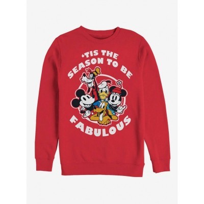 Disney Red Holiday Crewneck Sweatshirt for Men