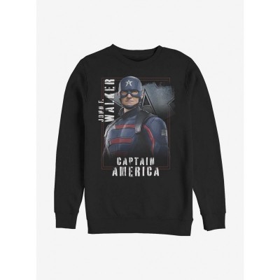 Marvel Captain America John F. Walker Crew Sweatshirt - Black for Men