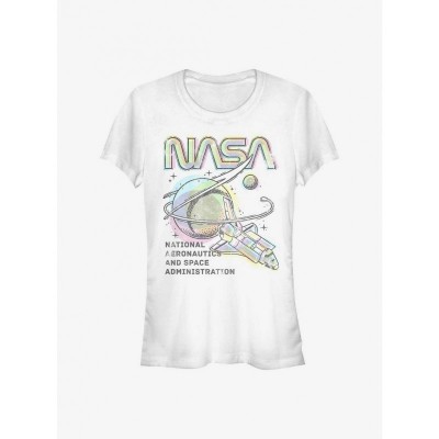 NASA Colorful Girls T-Shirt - Soft White Cotton Tee