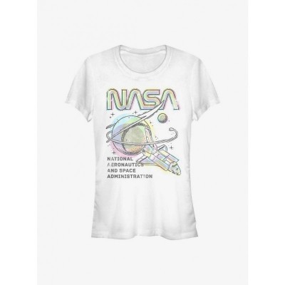 NASA Colorful Girls T-Shirt - Soft White Cotton Tee