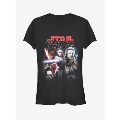 Star Wars The Last Jedi Movie Style Black T-Shirt for Girls