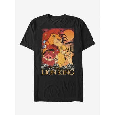 Disney Lion King Vintage Worn Friends T-Shirt - Black