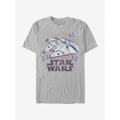 Star Wars Silver Millennium Falcon T-Shirt for Men