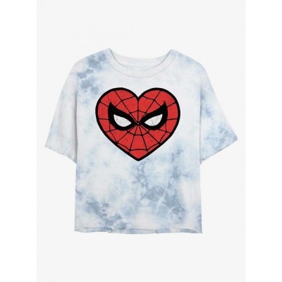 Marvel Spidey Heartbreaker Tie-Dye Crop T-Shirt for Girls - Multi Colors