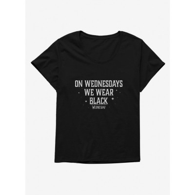 Wednesday Wear Black Plus Size Tee for Girls