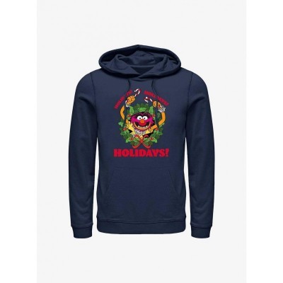 Disney Animal Muppets Holiday Blue Hoodie for Men