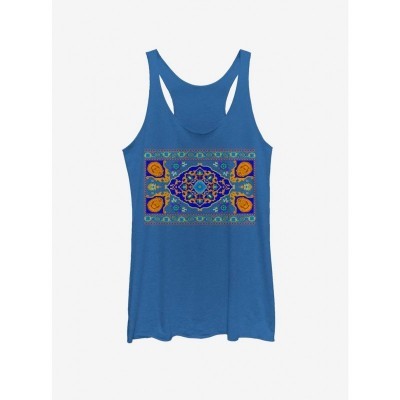 Disney Aladdin Magic Carpet Panel Print Girls Tank Top - Junior Size BLUE