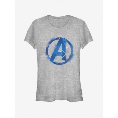 Marvel Avengers Endgame Logo Grey Fitted Heathered T-Shirt for Girls