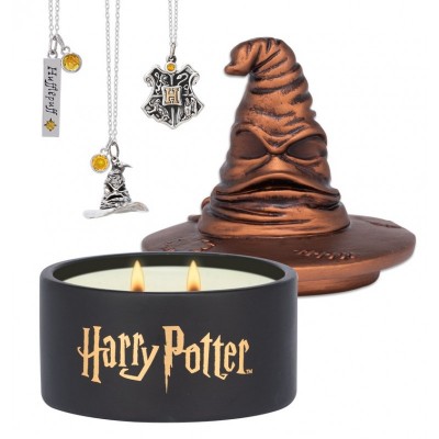 Charmed Aroma Hufflepuff Sorting Hat Scented Candle - Unveil a Sterling Silver Necklace
