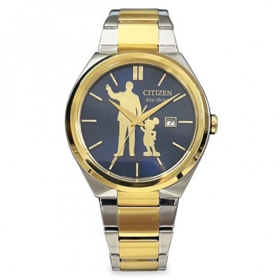 Walt Disney and Mickey Mouse Partners Statue Watch - Stainless Steel Eco-Drive