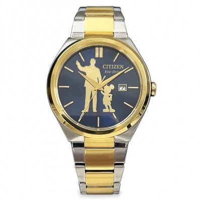Walt Disney and Mickey Mouse Partners Statue Watch - Stainless Steel Eco-Drive