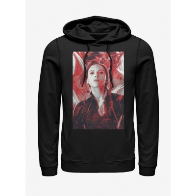 Marvel Avengers: Endgame Black Widow Red Art Hoodie - Men's Black