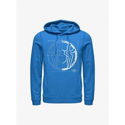 Marvel's Spider-Man No Way Home Blue Grid Hoodie for Men