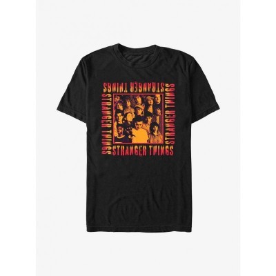 Stranger Things Heroes Graphic T-Shirt for Men - Black