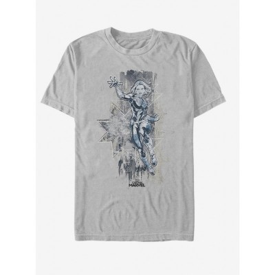 Marvel Captain Marvel Soaring T-Shirt for Men - Silver