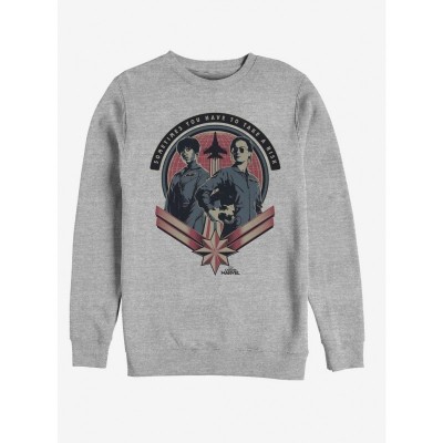 Marvel Girls Captain Marvel Grey Sweatshirt