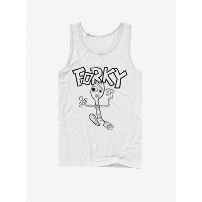 Disney Pixar Toy Story 4 Forky Doodle White Cotton Tank Top for Men