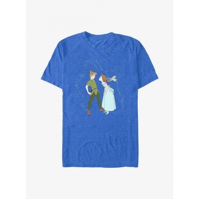 Disney Peter Pan & Wendy Kiss Lightweight T-Shirt - Blue Men's