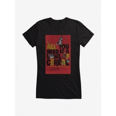 Tom and Jerry Classic Animation Morning Girl's Cotton T-Shirt