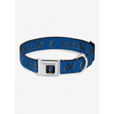 Harry Potter Ravenclaw Seatbelt Buckle Dog Collar in Blue and Black
