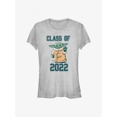 Mandalorian Grogu Graduation Tee for Girls - Grey