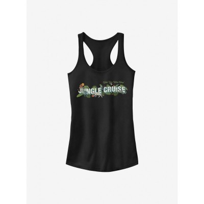 Disney Girls Jungle Cruise Wish You Were Here Black Tank Top