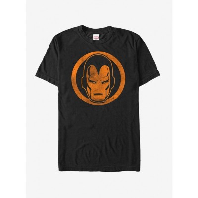 Marvel Iron Man T-Shirt in Black with Orange Detail - Men's Lightweight Cotton