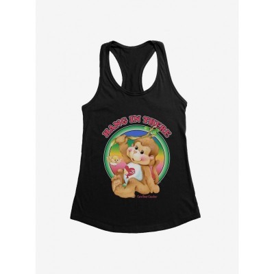 Care Bear Cousins Heart Monkey Hang In There Lightweight Girls Tank Top - BLACK