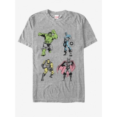 Marvel Avengers Pop Heather Gray T-Shirt - Unisex Black