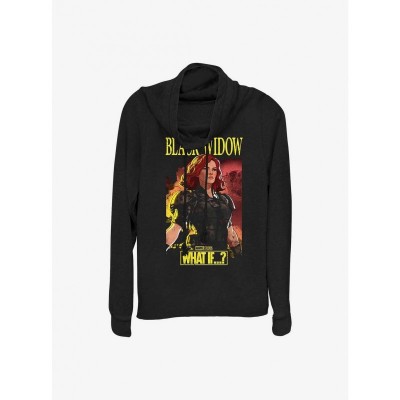 Marvel Black Widow Apocalyptic Suit Lightweight Cowlneck T-Shirt for Girls - Black