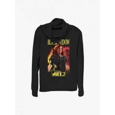 Marvel Black Widow Apocalyptic Suit Lightweight Cowlneck T-Shirt for Girls - Black