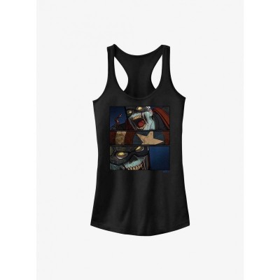 Marvel What If...? Girls Zombie Captain America Tri-Panel Tank Top - Black