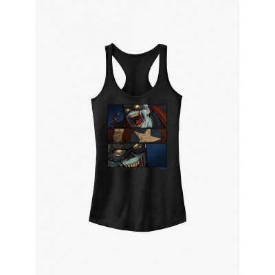 Marvel What If...? Girls Zombie Captain America Tri-Panel Tank Top - Black