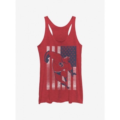 Incredible Flag Tank Top for Girls by Disney Pixar - Junior Size RED