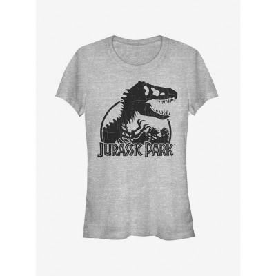 Dinosaur Skeleton Logo Tee for Girls - Black