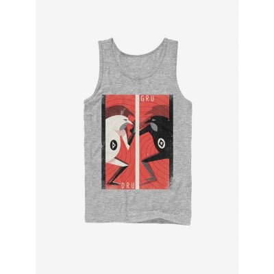 Minion Dru and Gru Unisex Tank Top - Grey