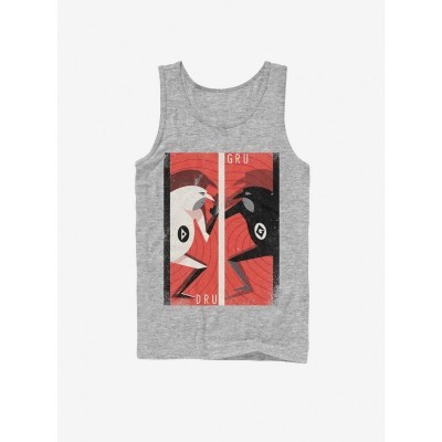 Minion Dru and Gru Unisex Tank Top - Grey