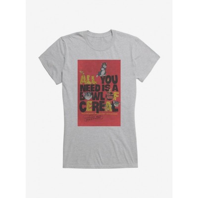 Tom and Jerry Classic Animation Morning Girl's Cotton T-Shirt