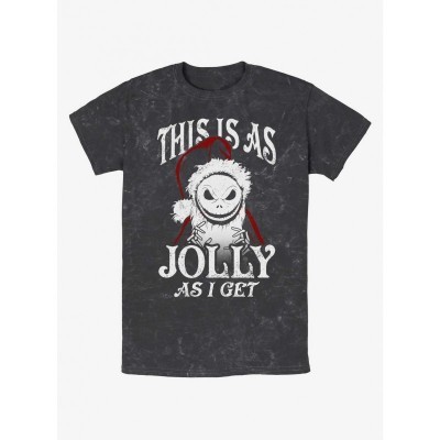 Disney Jolly Santa Jack Mineral Wash T-Shirt for Men - Multi Colors