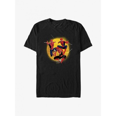Marvel Men's Black Spidey Moon Graphic T-Shirt